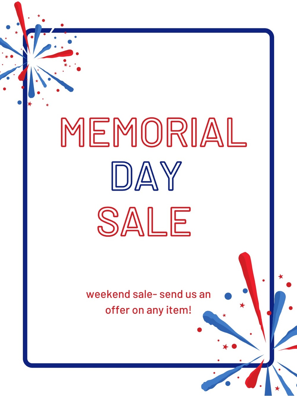 Memorial weekend sale